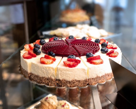 Tvarohový cheesecake dort